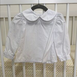 White Long Sleeve Peter Pan Collar Shirt
